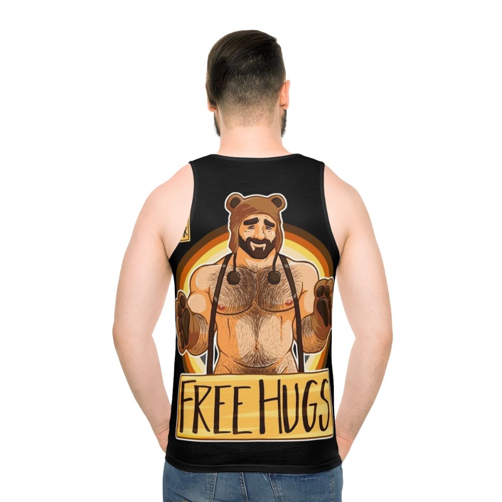Unisex bear pride tank top with rainbow design