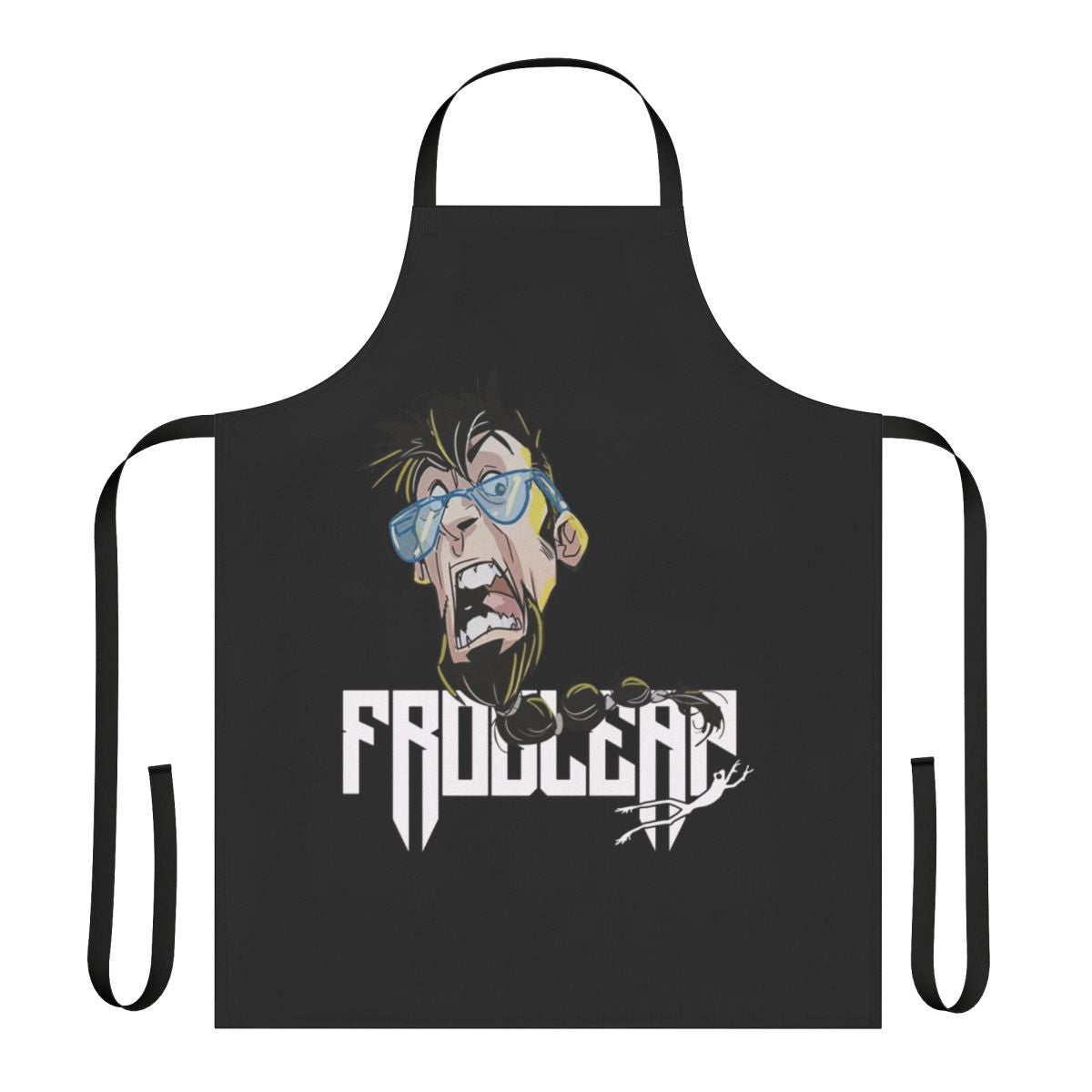 Bearded Leo Apron - A nature-inspired kitchen apron featuring a whimsical bearded frog or toad design