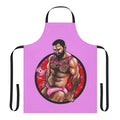 Bearded muscle bear in an erotic Valentine's Day apron