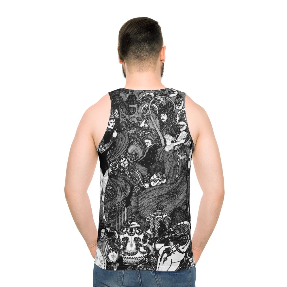 Unisex tank top featuring the artwork "The Cave" by Aubrey Beardsley