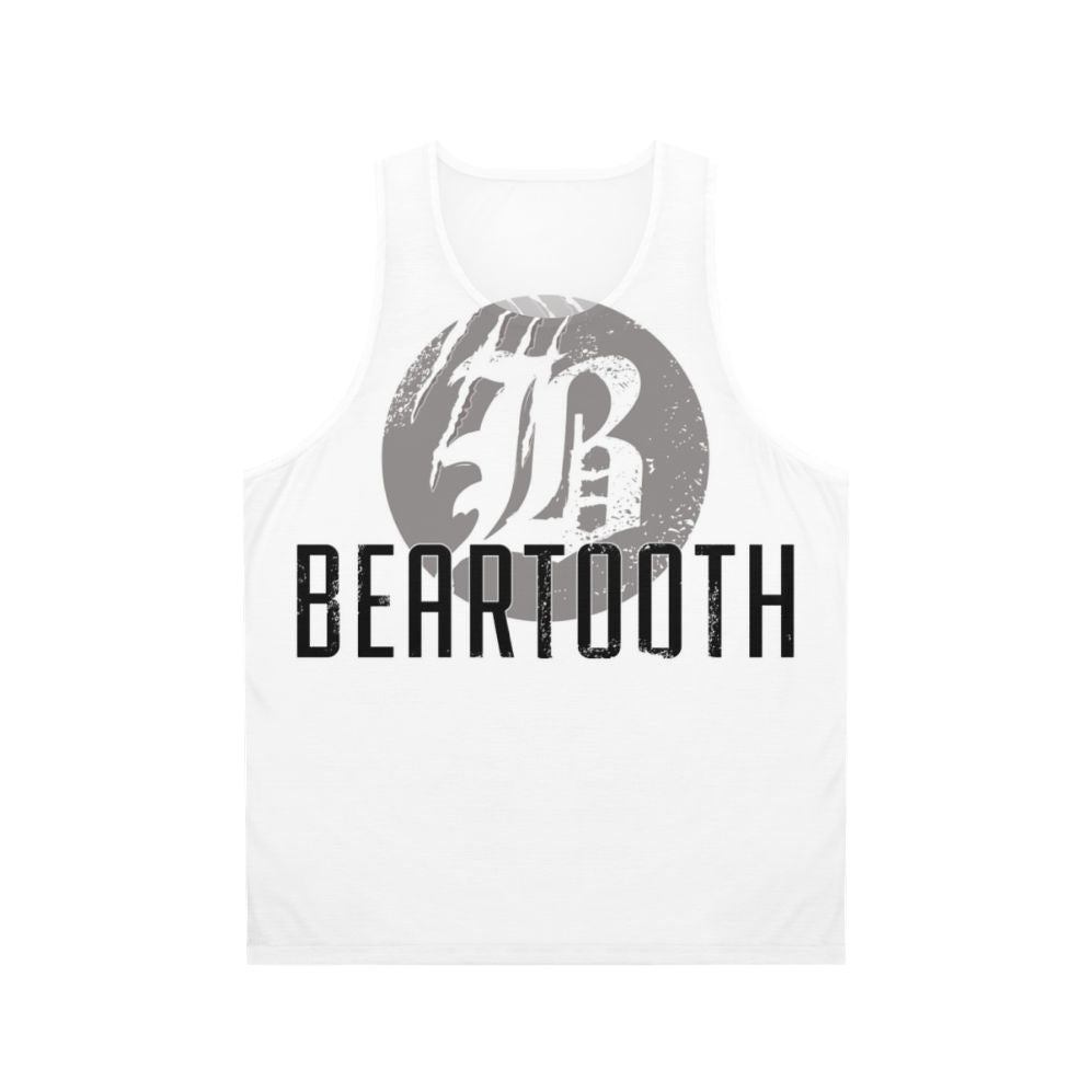 Beartooth logo unisex tank top with scratches and claw marks design