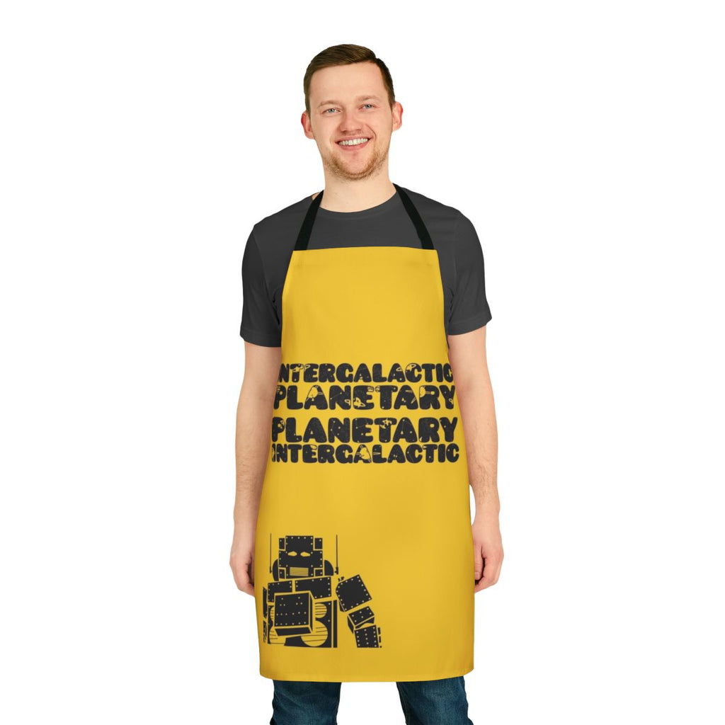 Beastie Boys-themed intergalactic apron with robot and space design