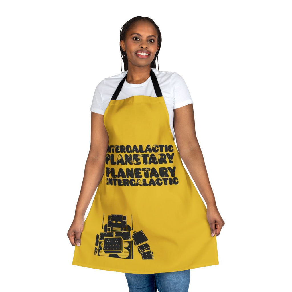 Beastie Boys-themed intergalactic apron with robot and space design