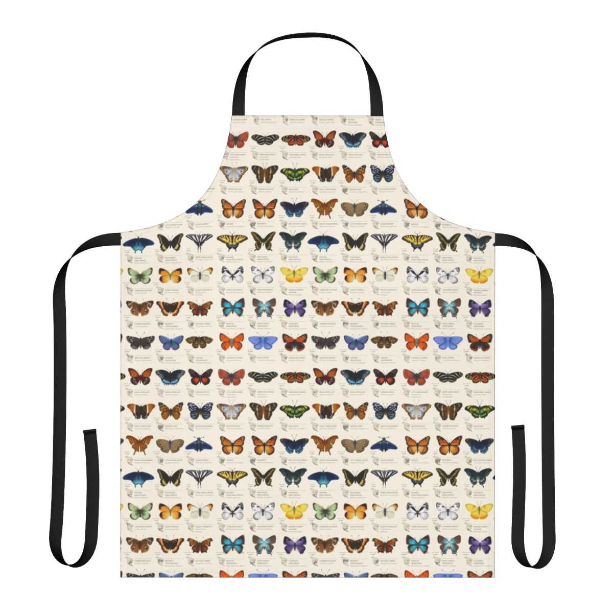 Butterflies of North America Apron featuring a detailed educational design