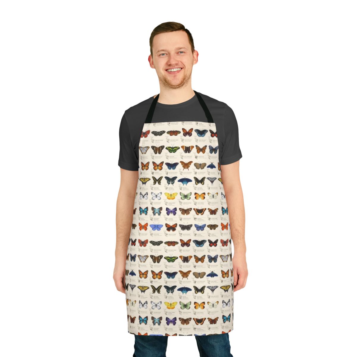 Butterflies of North America Apron featuring a detailed educational design