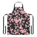 Vibrant cherry blossom floral pattern printed on a high-quality apron