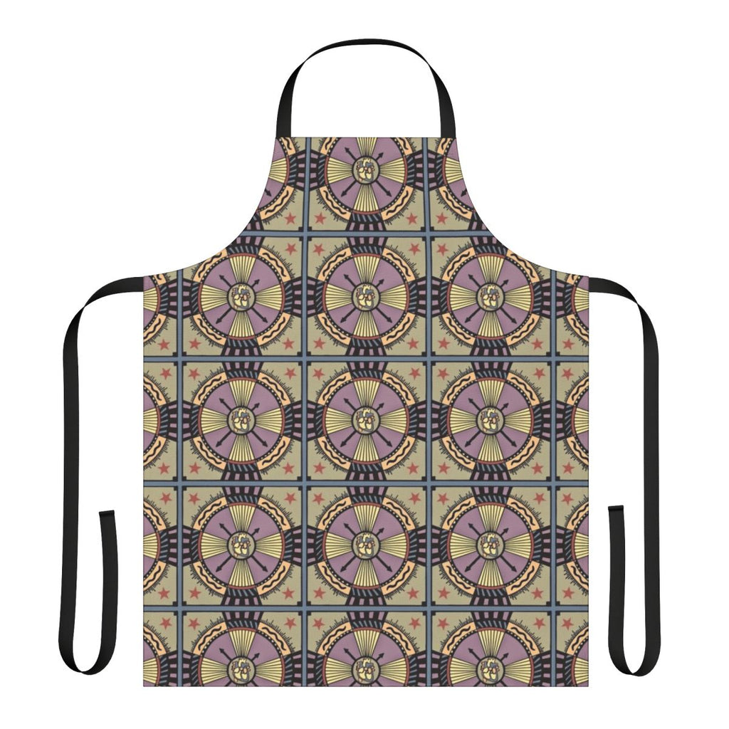 Artistic apron featuring a heart-shaped mandala design
