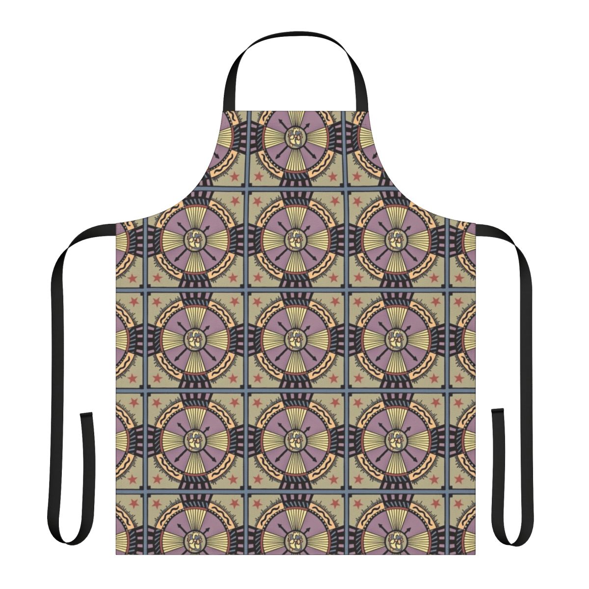 Artistic apron featuring a heart-shaped mandala design