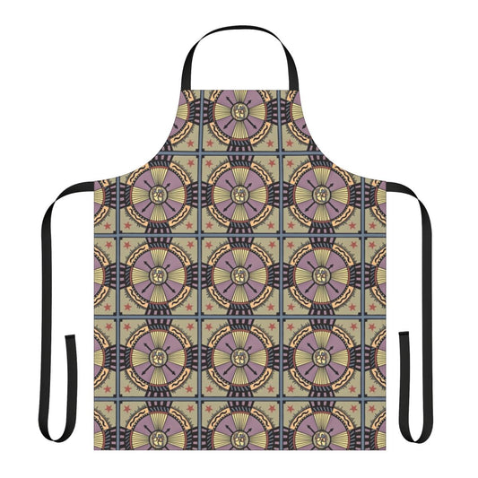 Artistic apron featuring a heart-shaped mandala design