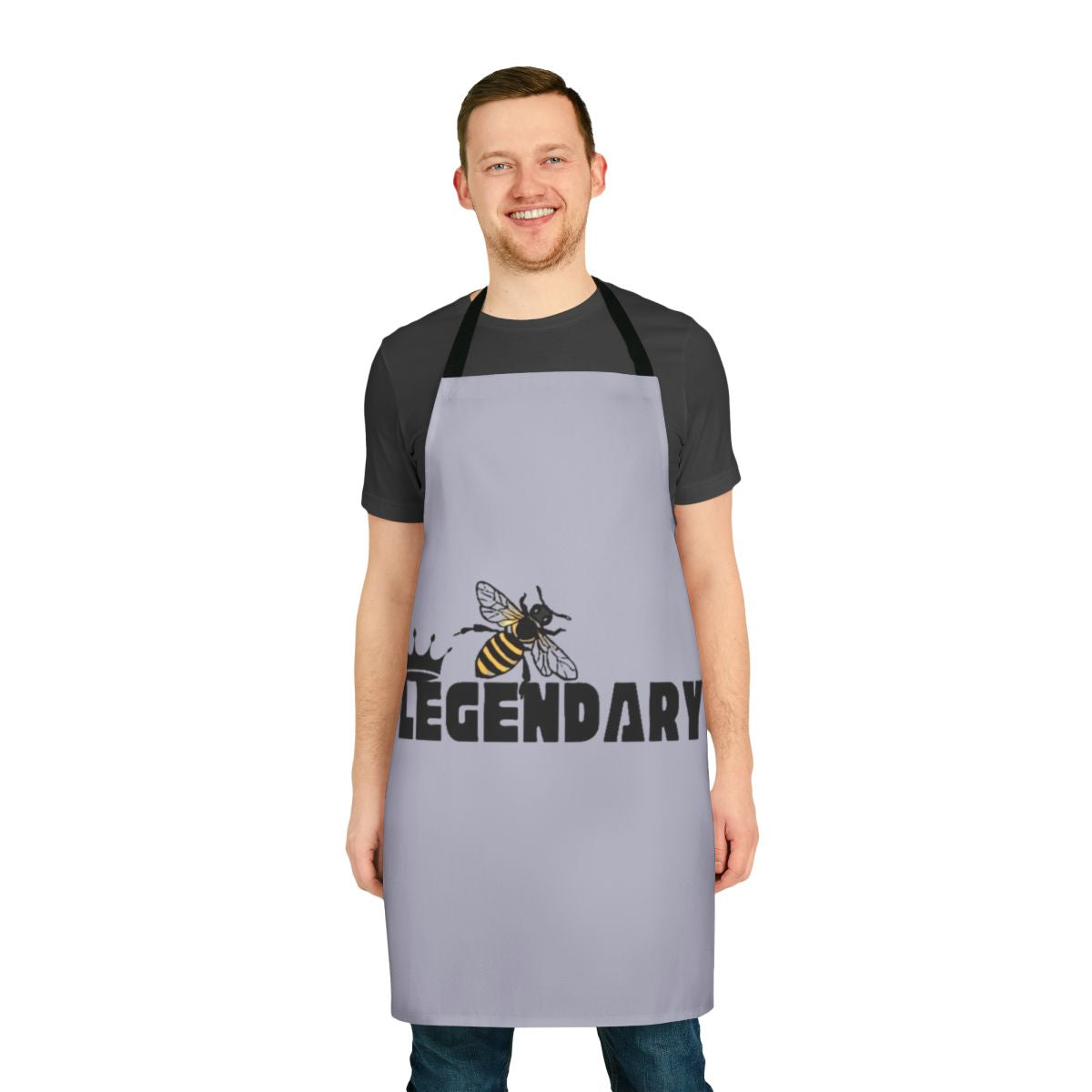 Stylish apron featuring a bee in a legendary design, perfect for nature enthusiasts