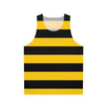 Unisex tank top with black and yellow bee design