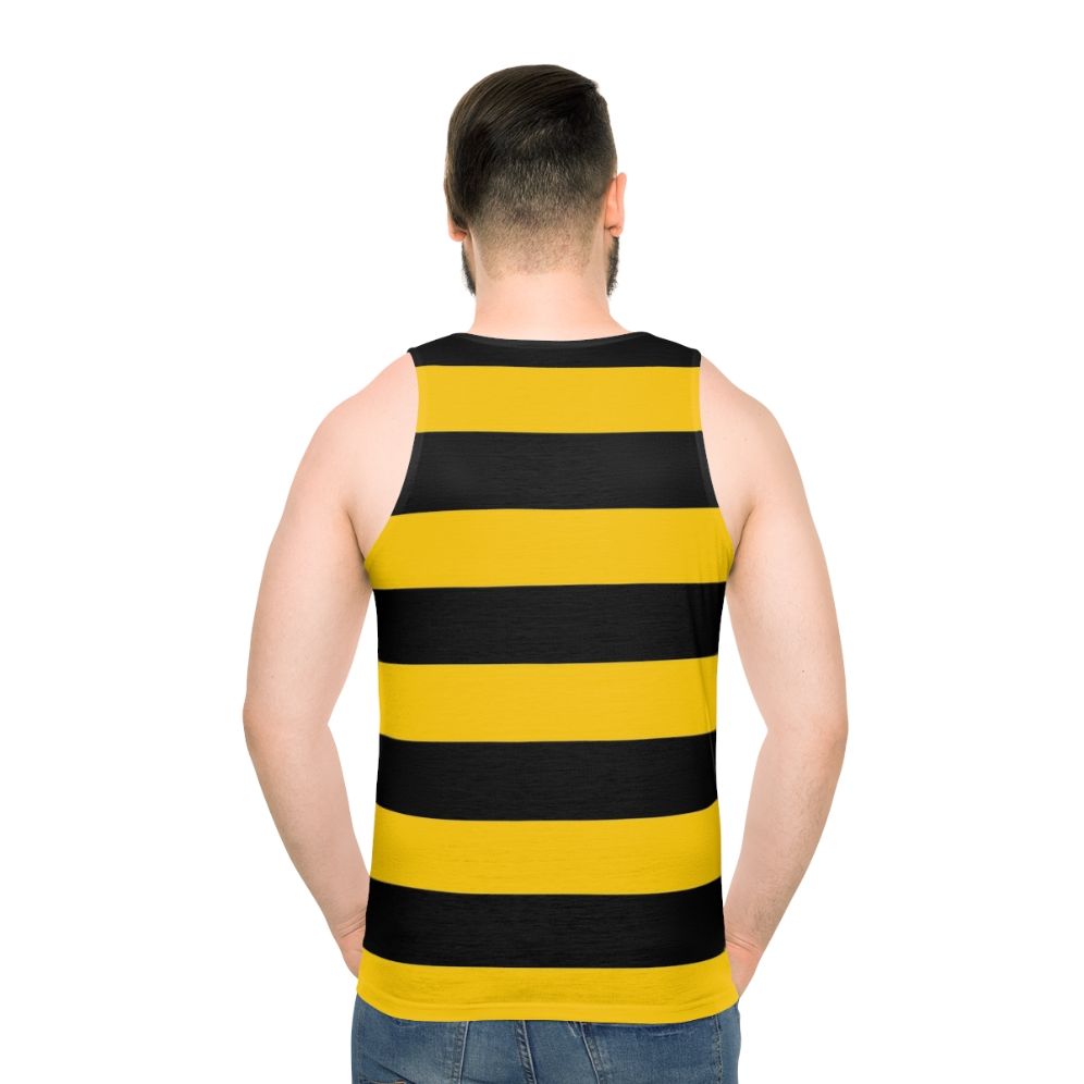Unisex tank top with black and yellow bee design
