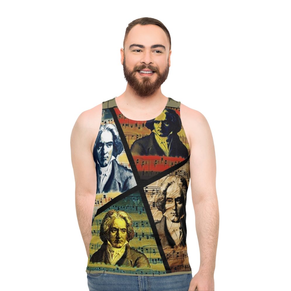 Beethoven classical art collage unisex tank top
