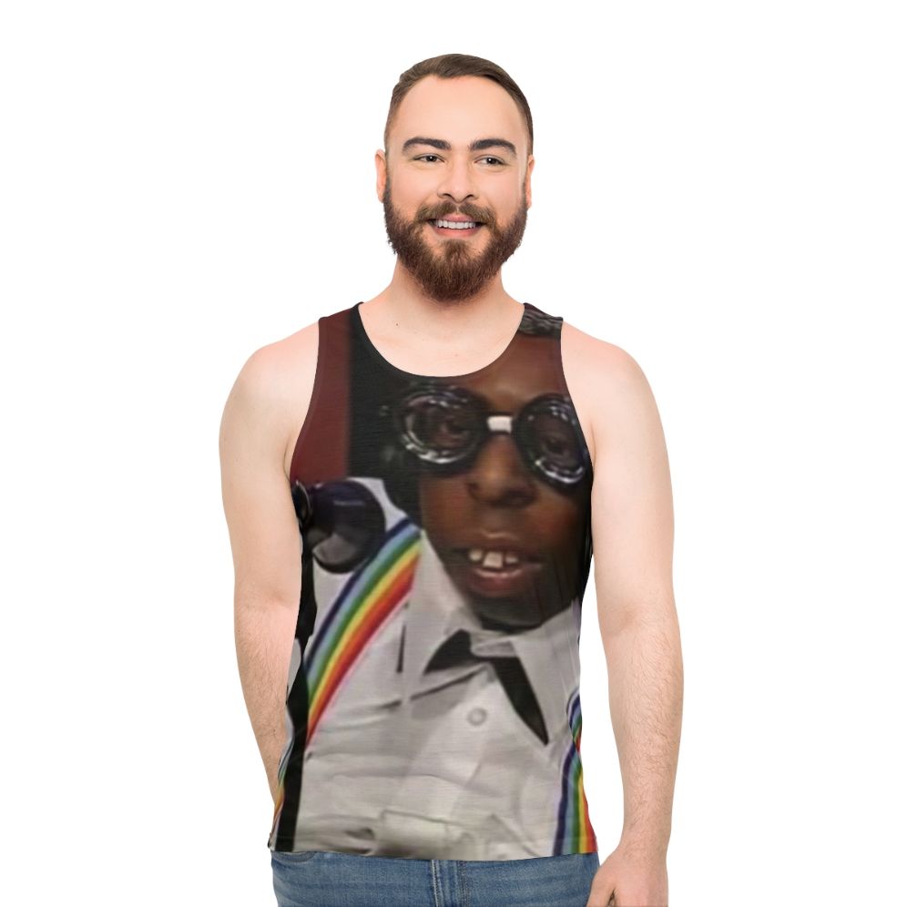 Beetlejuice inspired green unisex striped tank top