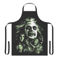 Beetlejuice-themed apron with iconic movie graphics and characters