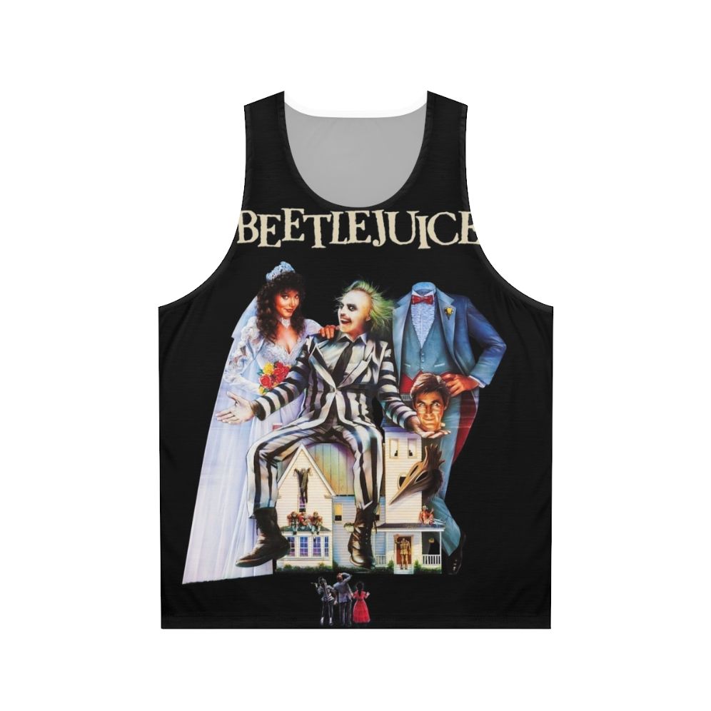 Unisex Beetlejuice tank top with Tim Burton design