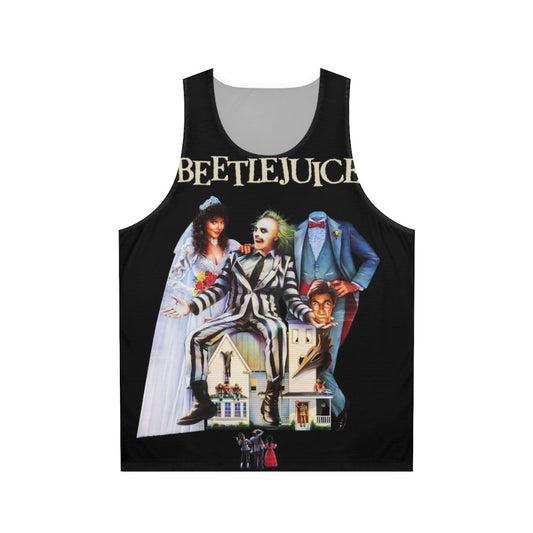 Unisex Beetlejuice tank top with Tim Burton design