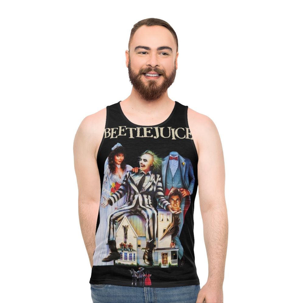 Unisex Beetlejuice tank top with Tim Burton design