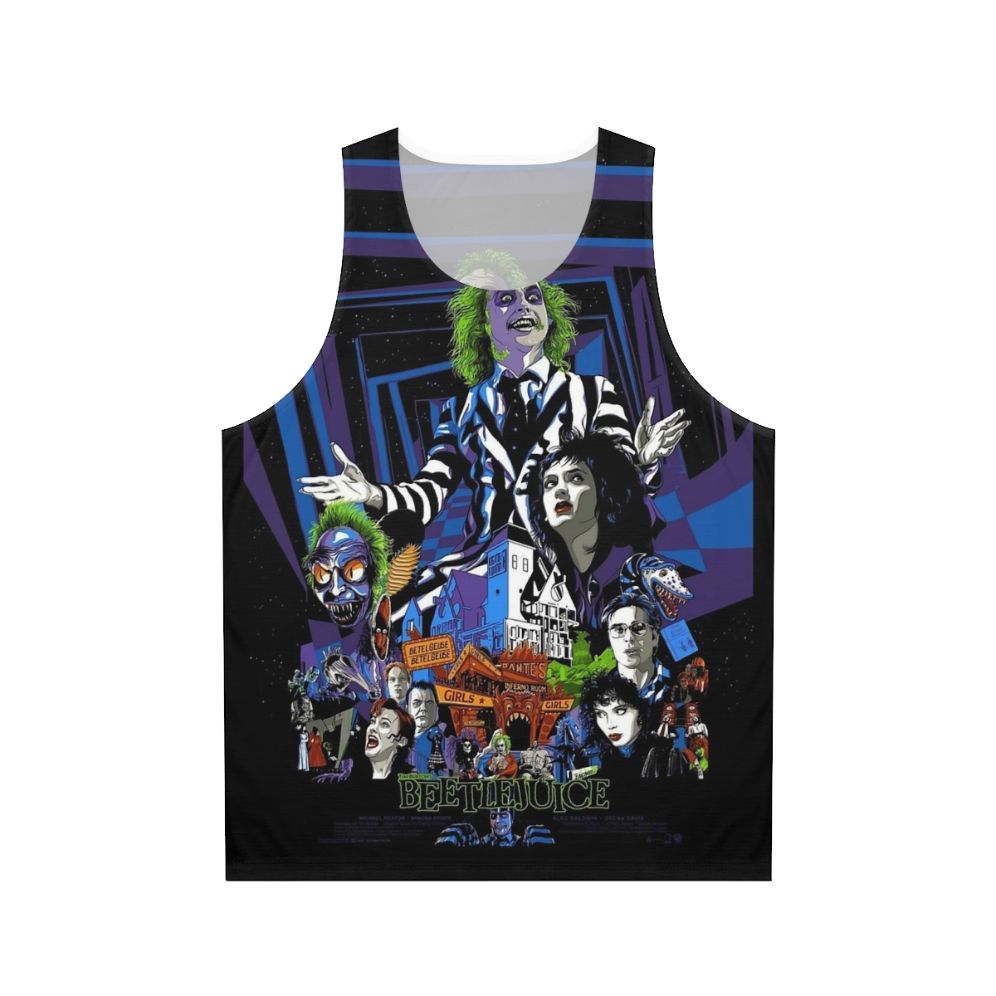 Beetlejuice Unisex Tank Top with classic 80s horror movie design