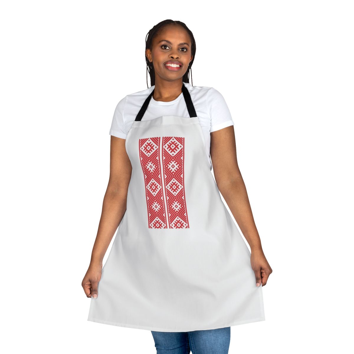 Belarusian protest apron featuring national symbols and emblems