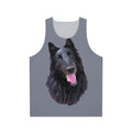 Belgian Shepherd Groenendael dog breed illustration on a unisex tank top