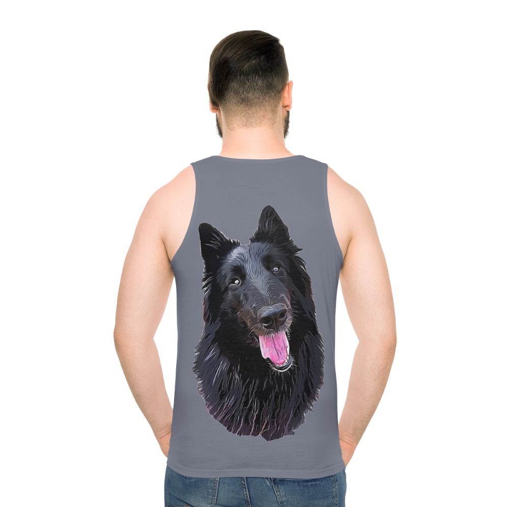 Belgian Shepherd Groenendael dog breed illustration on a unisex tank top