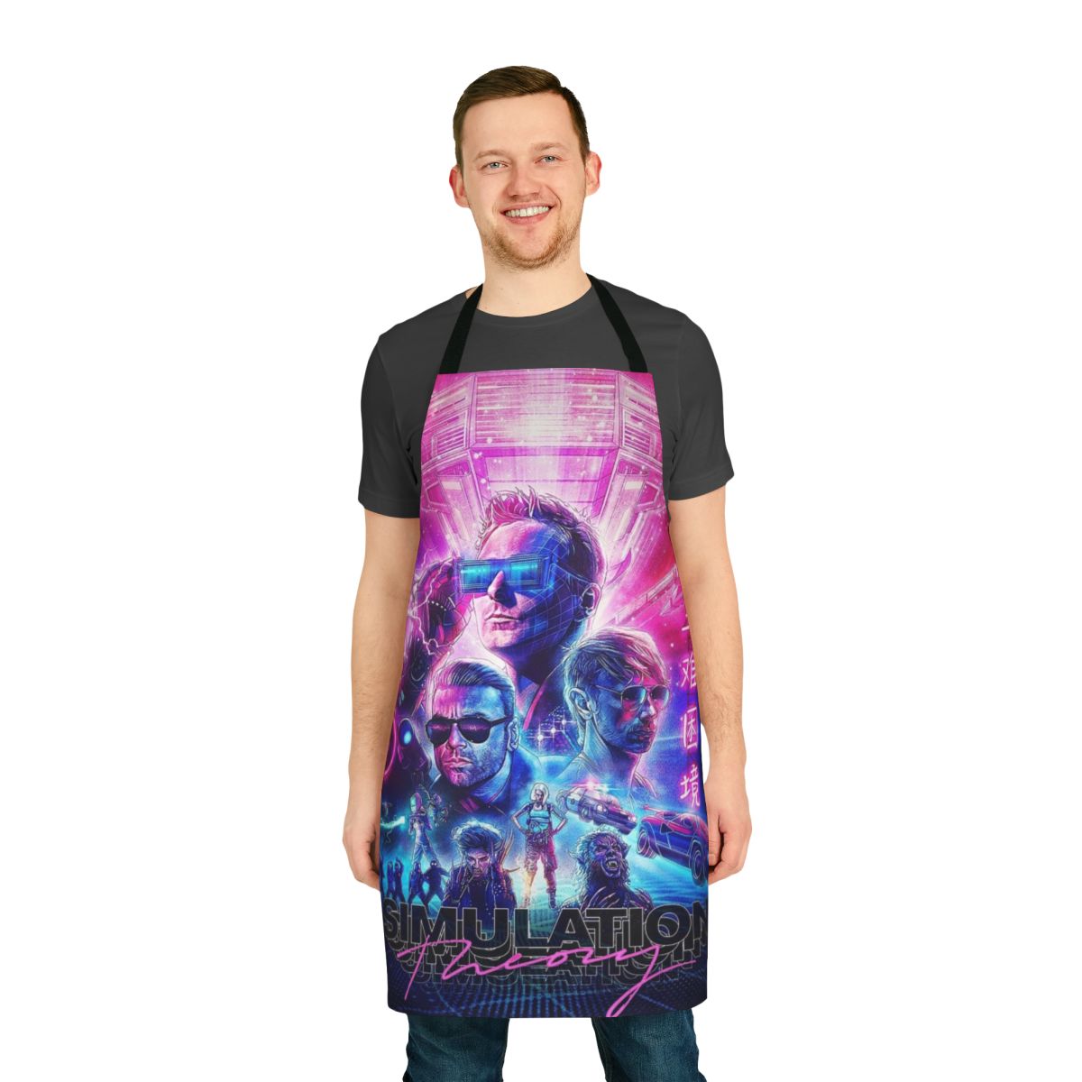 Berantakin-inspired simulation theory design apron for music fans