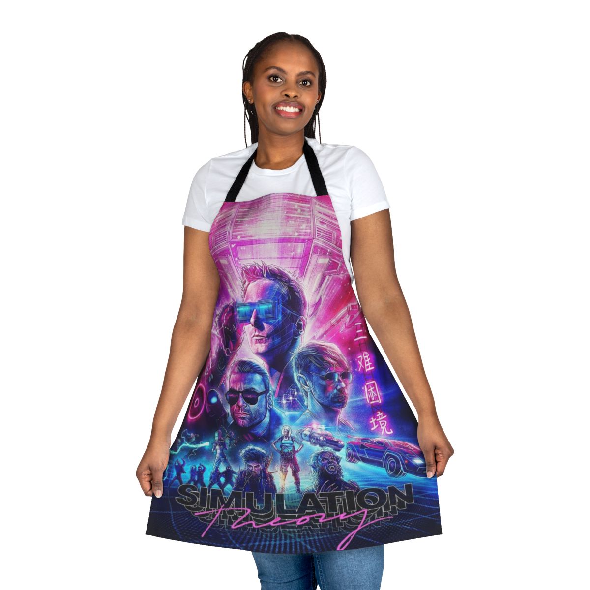 Berantakin-inspired simulation theory design apron for music fans