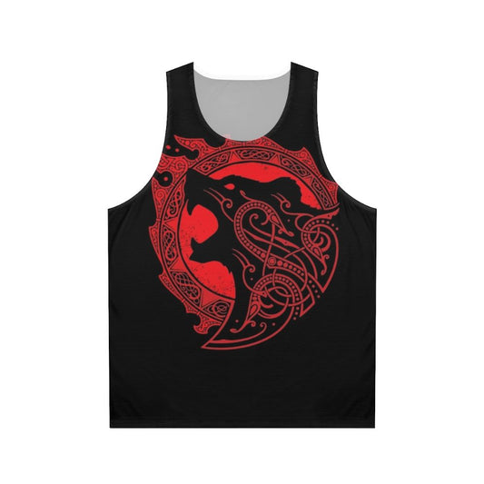 Berserker rage unisex tank top with viking knotwork design
