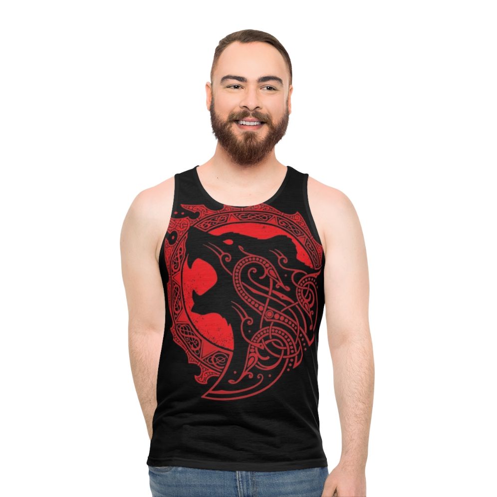 Berserker rage unisex tank top with viking knotwork design
