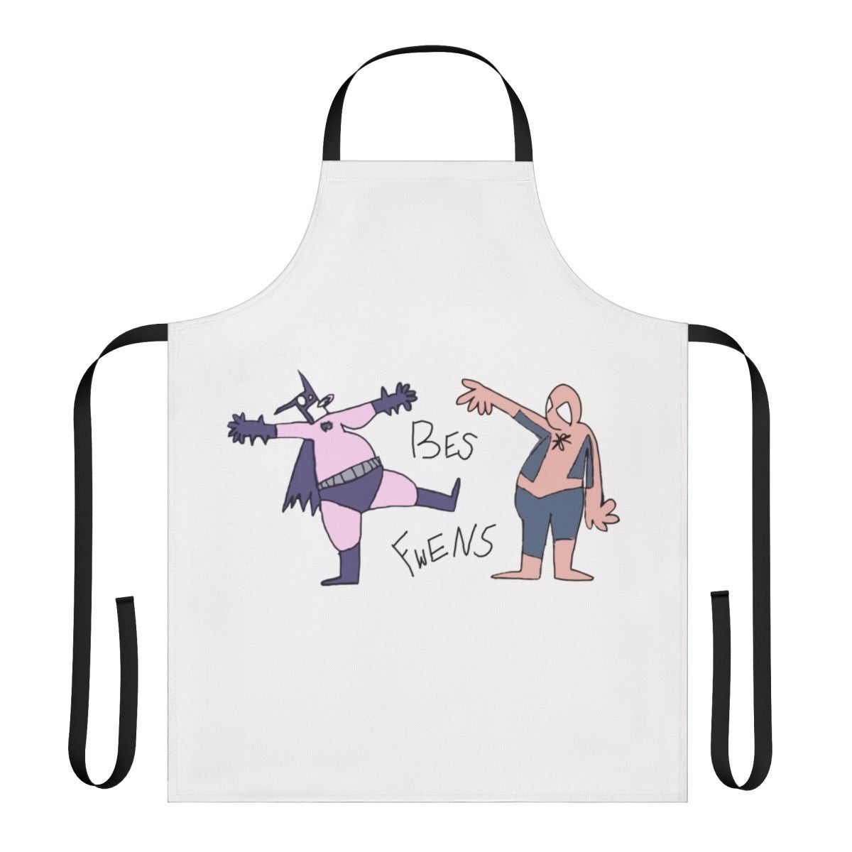 Best friends superhero themed apron with slang and quotes