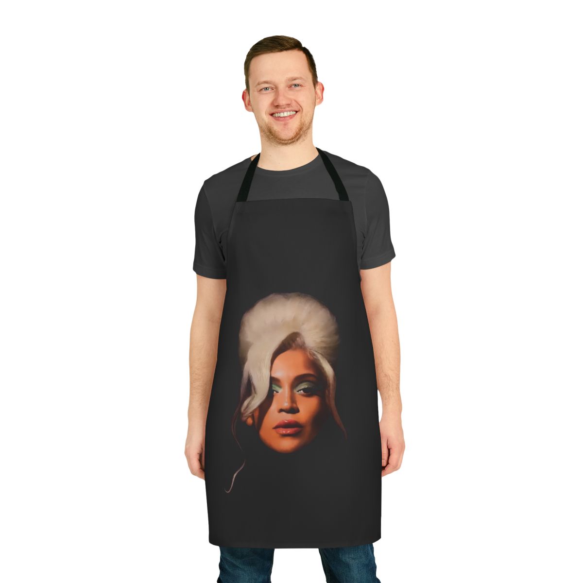 Beyoncé-inspired apron featuring the singer's name and references to her "Renaissance" album and tour
