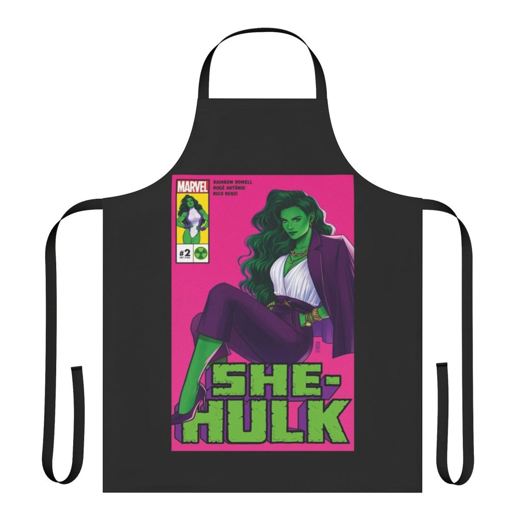 Big Green Hero Cover Apron - Superhero inspired costume accessory featuring a trendy green character design