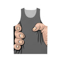 Big hand squeezing unisex tank top with humorous design