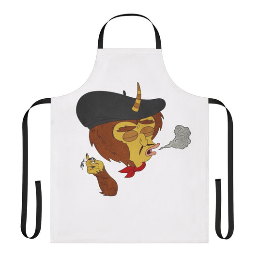 Big Mouth Inspired Apron with Smoking Motif