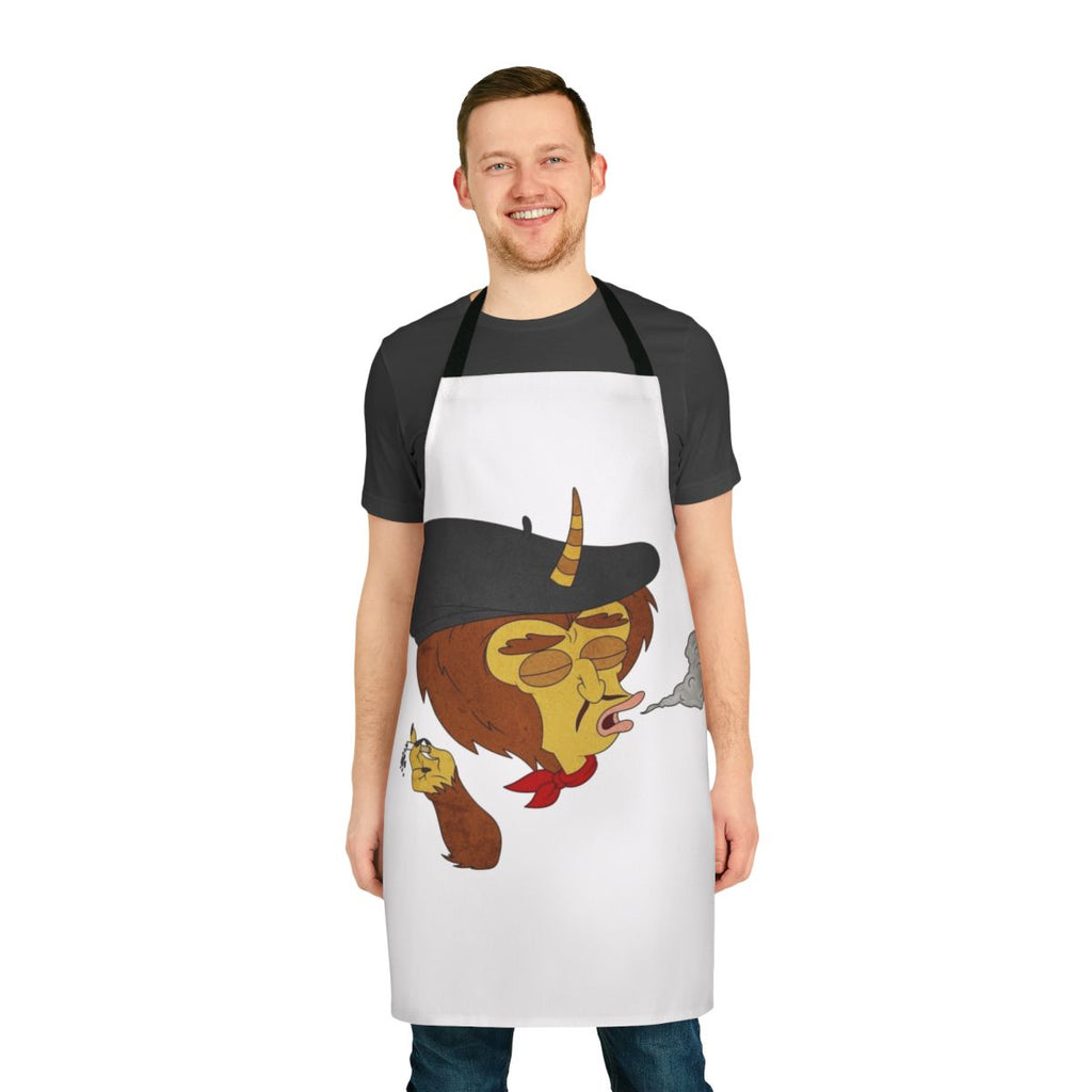 Big Mouth Inspired Apron with Smoking Motif