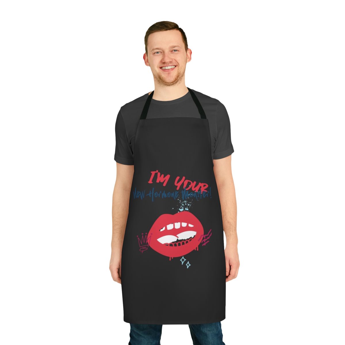 Big Mouth Netflix-inspired apron with comedy cartoon characters