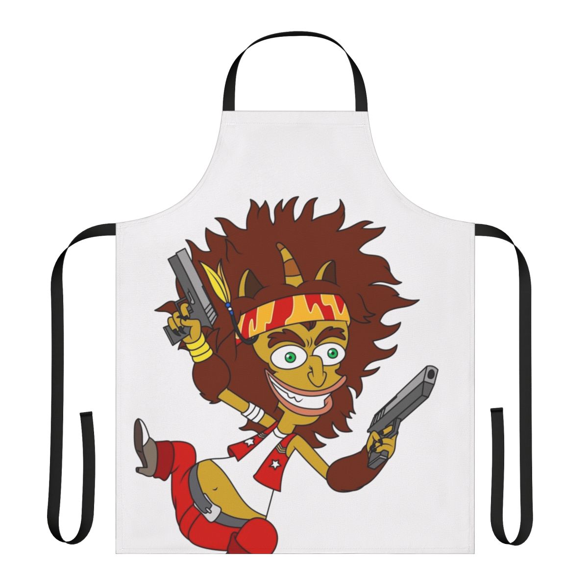 Big Mouth inspired apron featuring the Hormone Monster character