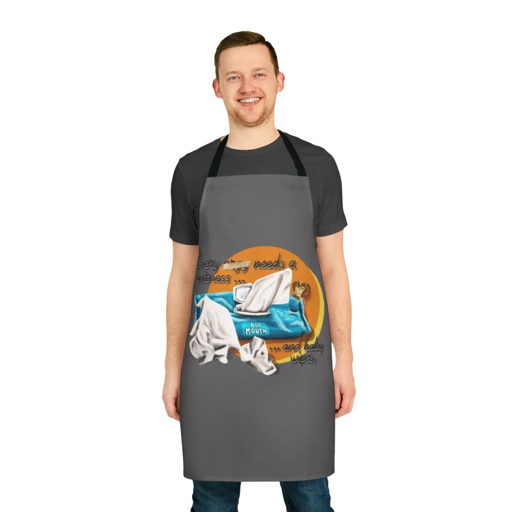 Big Mouth inspired baby wipes apron with Maury S design