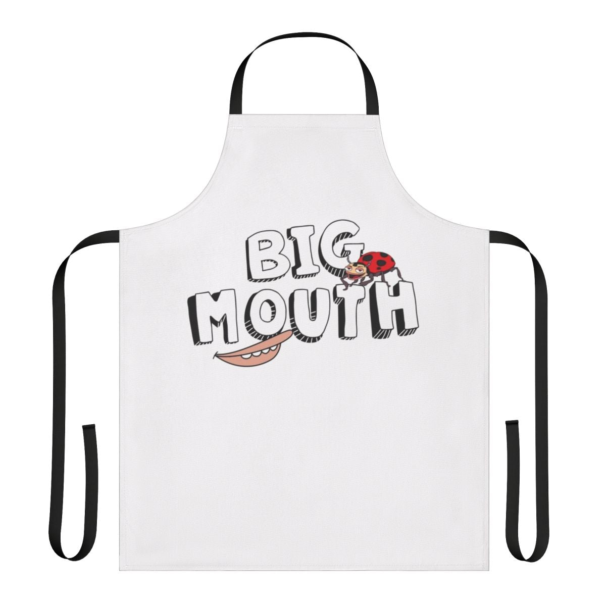 Big Mouth inspired cartoon apron with vibrant colors and playful design