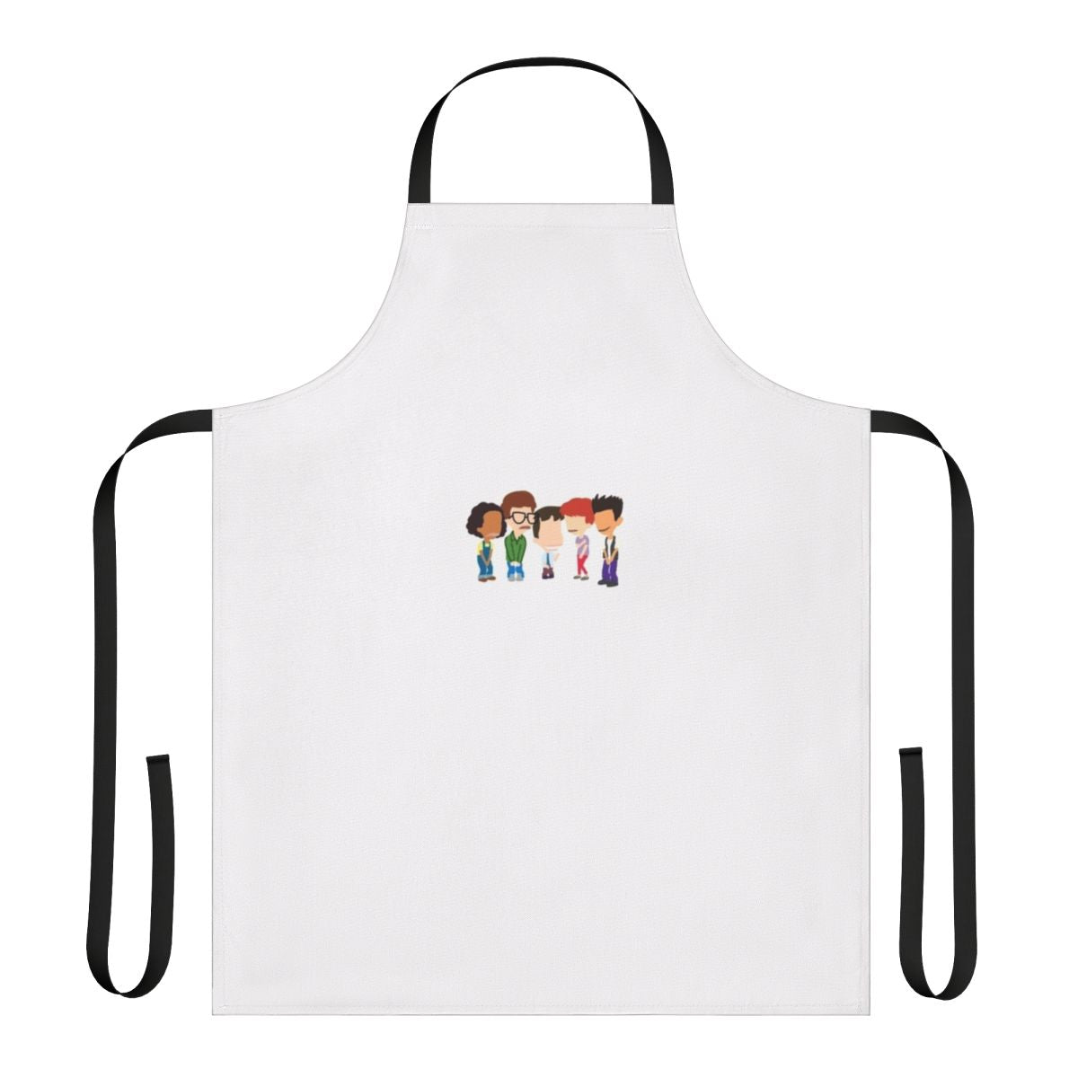 Big Mouth inspired character outline design kitchen apron