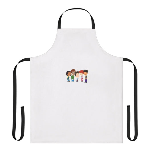 Big Mouth inspired character outline design kitchen apron