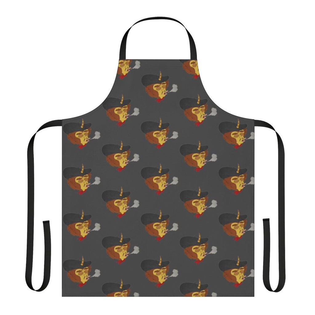 Big Mouth Maury character themed apron with smoking imagery