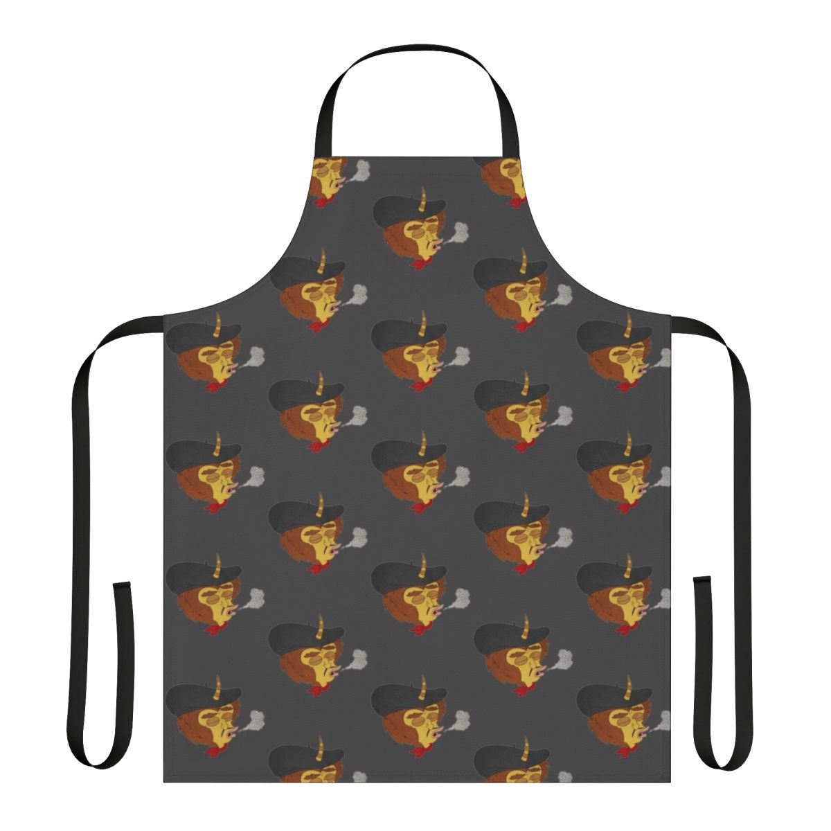 Big Mouth Maury character themed apron with smoking imagery