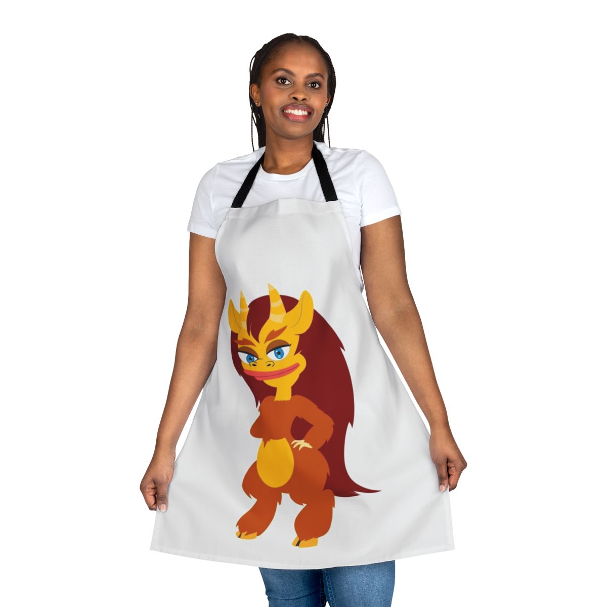Big Mouth themed apron with character design