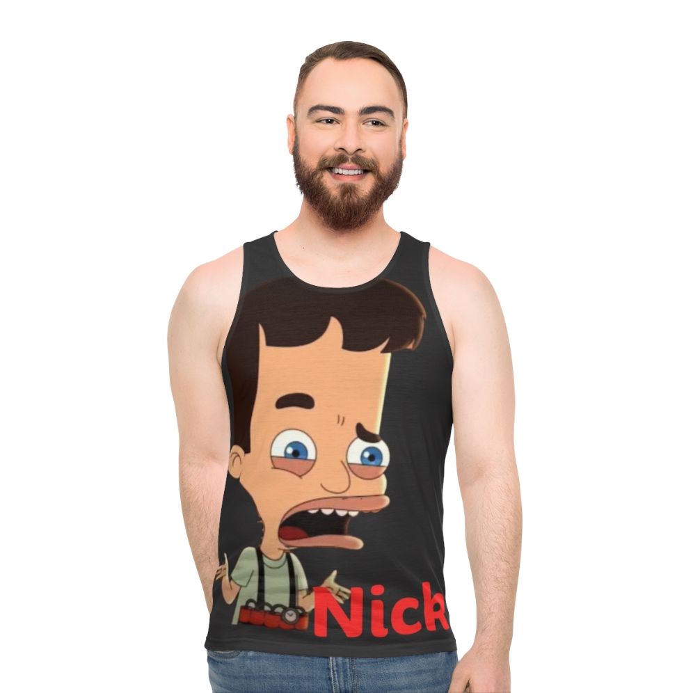 Big Mouth Unisex Tank Top featuring cartoon fan art