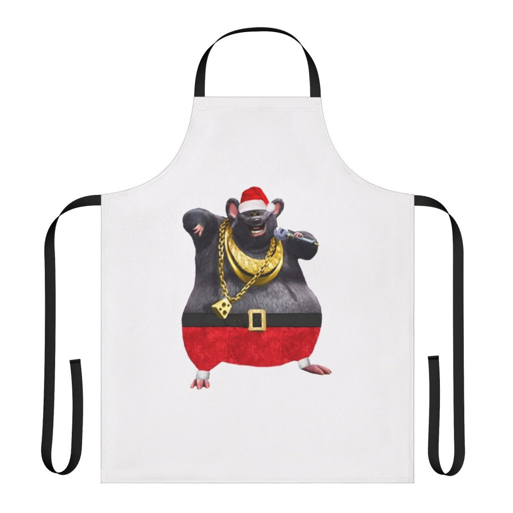 Biggie Cheese inspired Christmas apron with barnyard and meme-inspired design