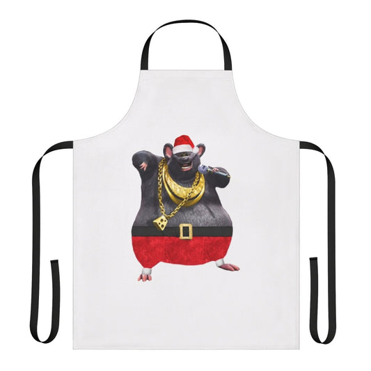 Biggie Cheese inspired Christmas apron with barnyard and meme-inspired design