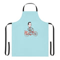 Pee-wee Herman-themed bike apron with cartoon characters and 80s movie references