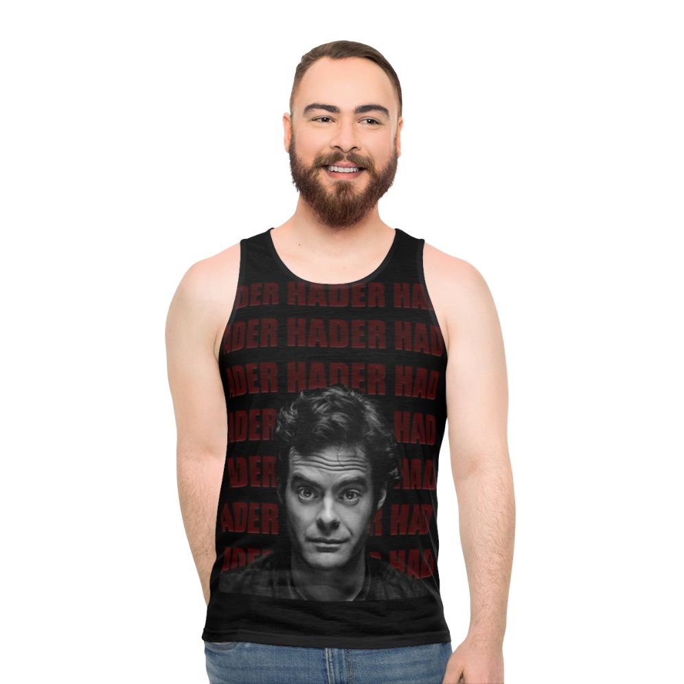 Bill Hader unisex tank top with SNL, IT, and Stranger Things inspired design